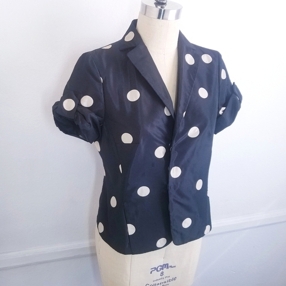 🌸 Akris PuntoPolka Dot Short Sleeve Blazer 6